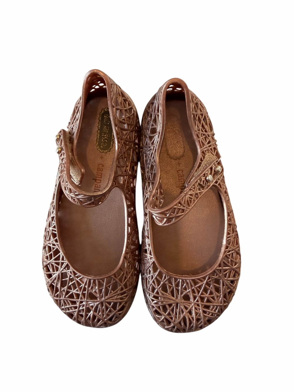 Mini Mellisa Jelly Flats Gold Size 9